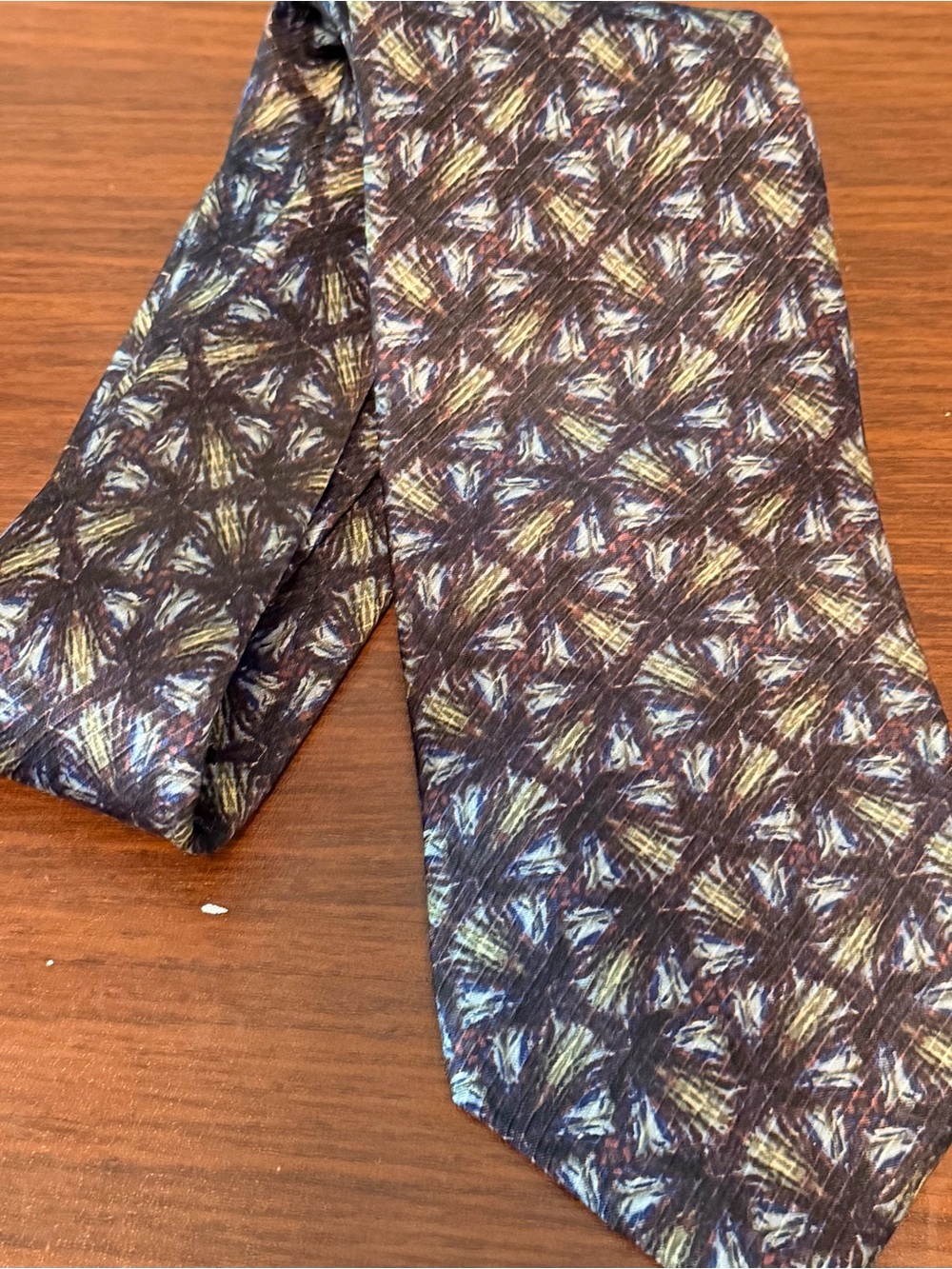 Jhane Barnes Neck Tie Multi-Color 100% Silk Classic Length Abstract Print